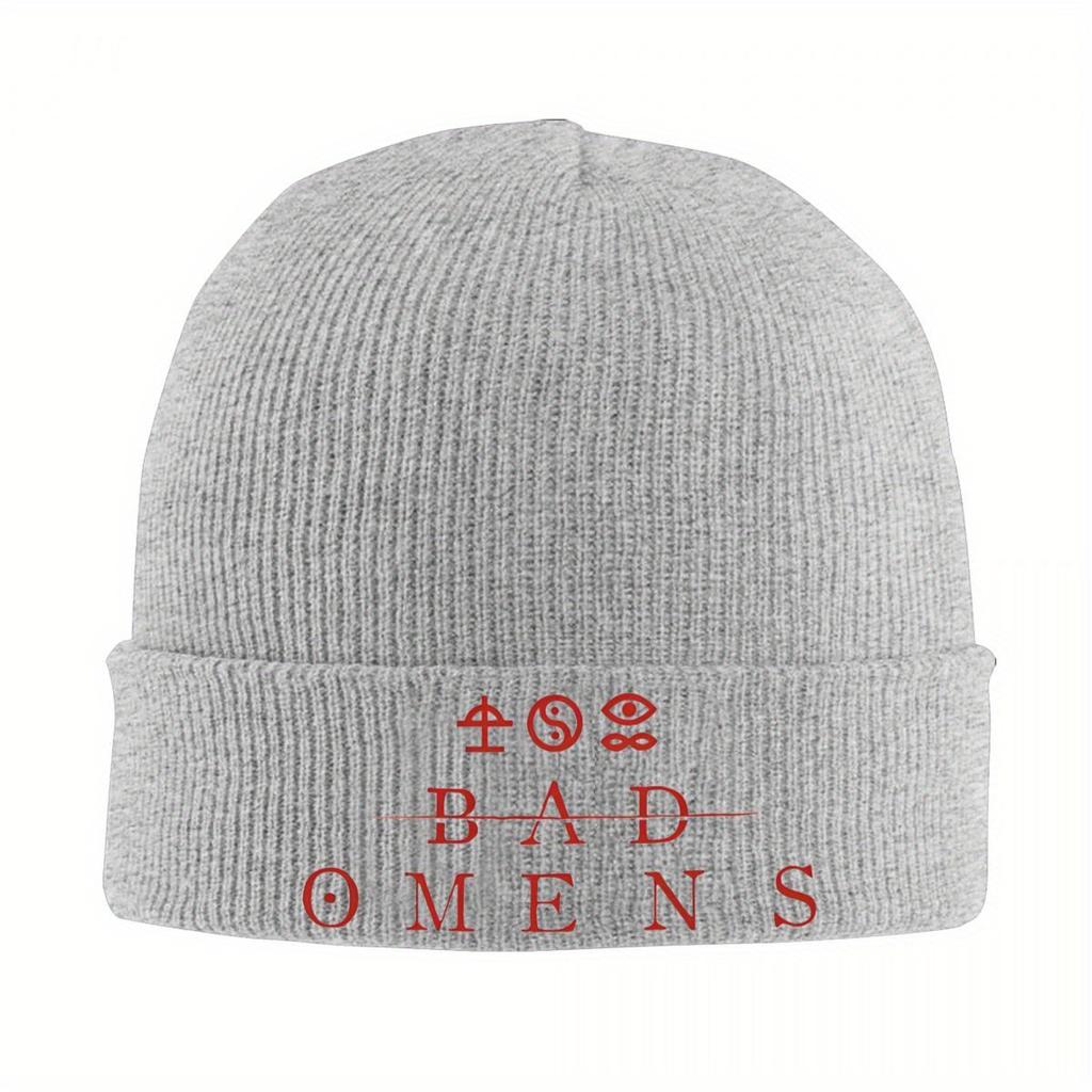 Bad Omens Nur so tun als ob Mütze Herbst Winter Beanie Mützen Warm Metall Rock Mütze Damen Herren Acryl Strickmütze