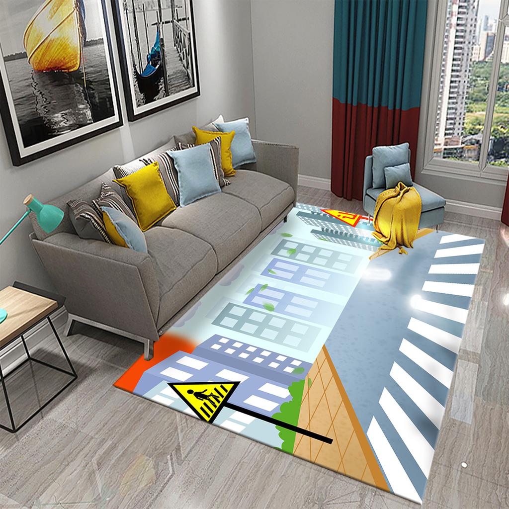 Děti Road Traffic Carpet Cartoon Auto Toys Koberec pro chlapce Dívky City Life Vzdělávací koberečky Vícebarevné Dětská Ložnice Hrací podložka do školky