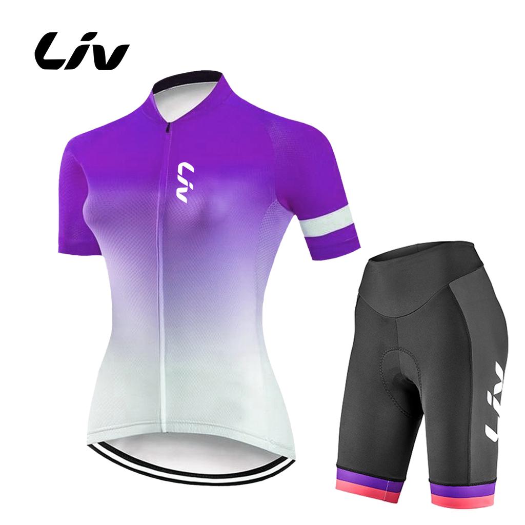 Conjunto de Jersey de Ciclismo de Manga Curta de Verão para Mulher Maillot MTB Ropa Ciclismo Roupa de Bicicleta Respirável Roupa de Ciclismo Bib