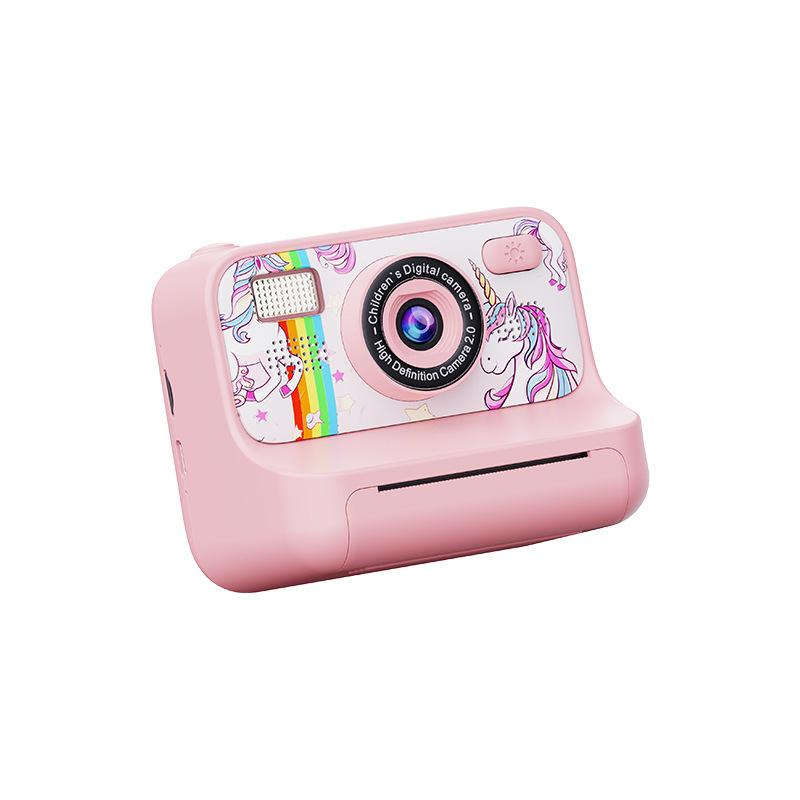 

Children Instant Print Digital Camera Photo Color Label Thermal Print Camera for Kids 3-12 Age Best Birthday Festive Gifts розовый