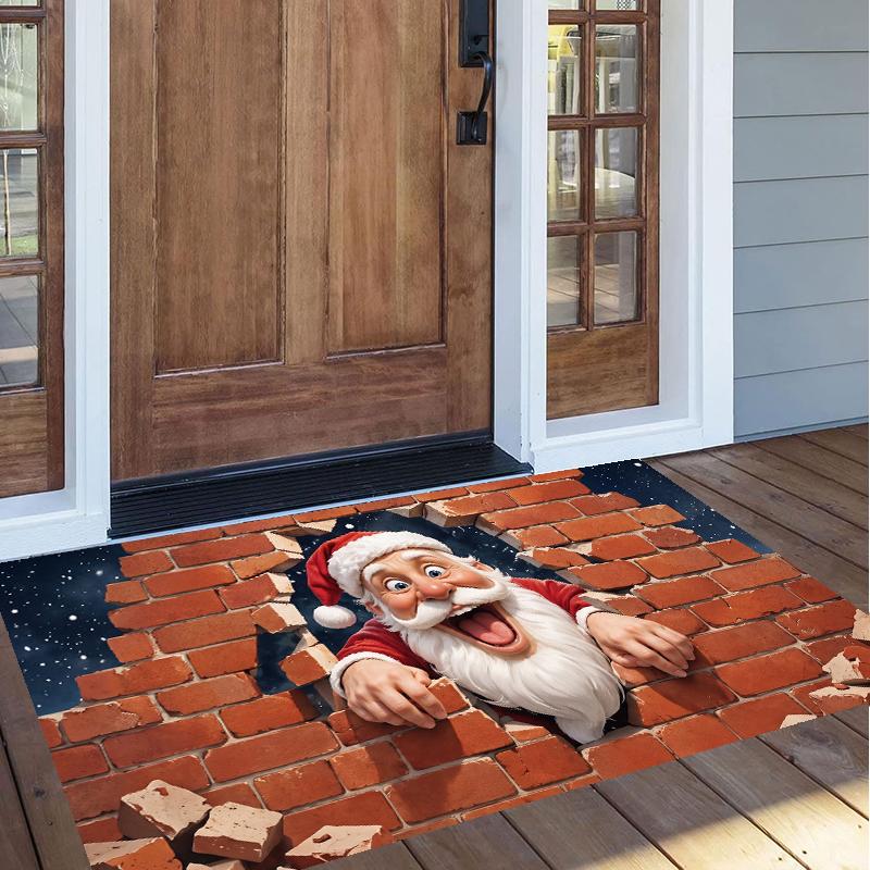 Christmas Pattern Square Area Rug Comfort Indoor Floor Carpet For Home Holiday Gift