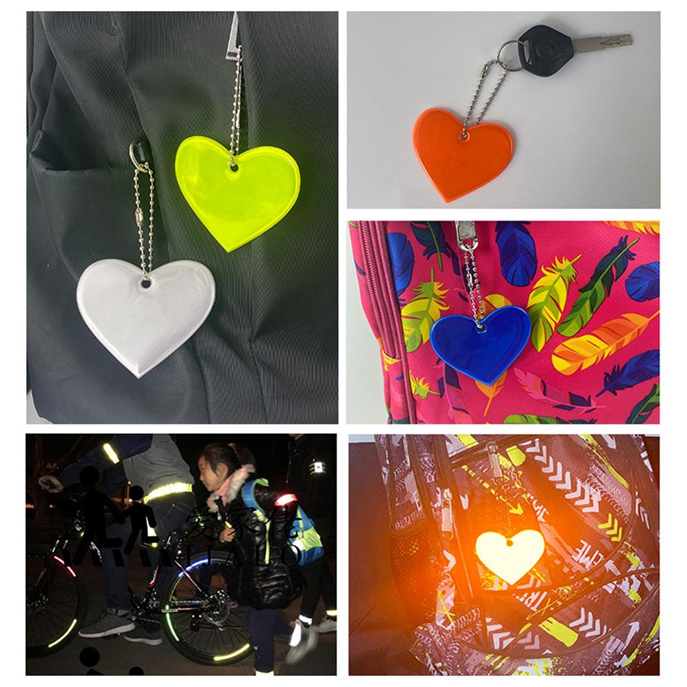 12pcs Mix Color Safety Reflector Pendant Love Heart Safety Reflector Kids Reflector Pendant for