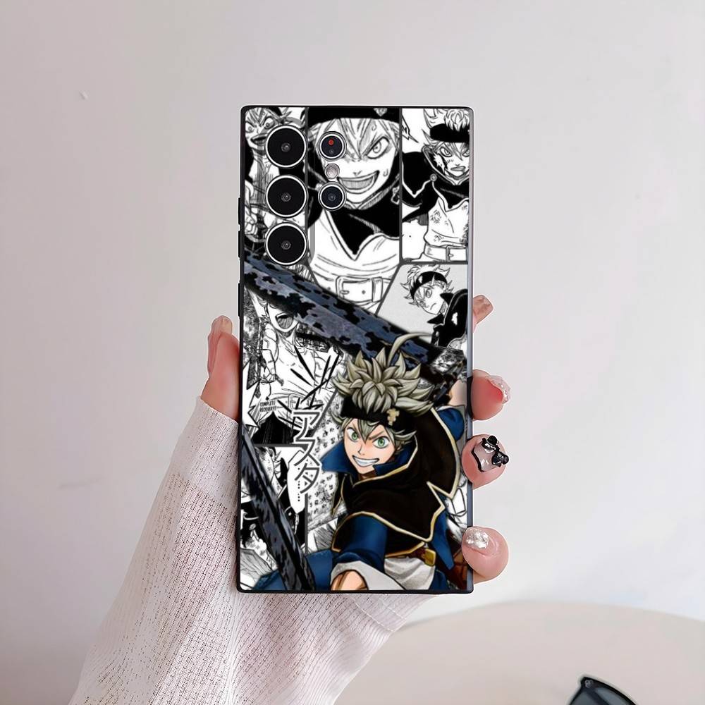 

Anime B-Black C-Clover Phone Case For Samsung Galaxy S25 S24 S22 S23 Ultra S21 S20 Plus 5G Frosted Non-Slip Full Cover Soft Case samsungS24 Plus