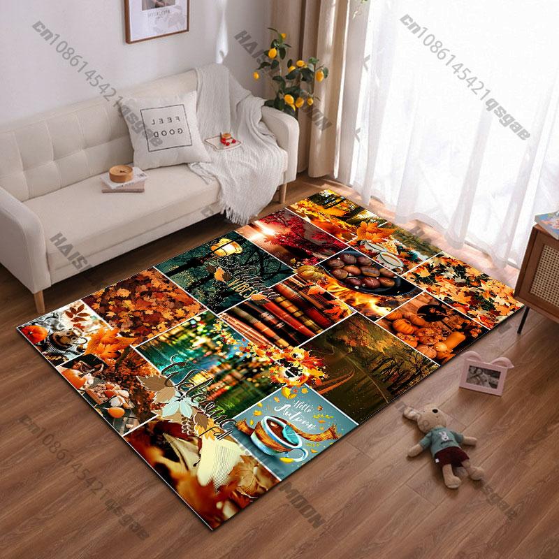 Cozy colorful autumn season vibes carpet Yoga living room room decor children s crawling mat doormat area rug games mat 40x60cm