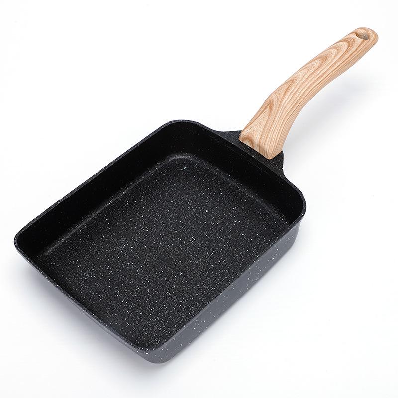 Nepřilnavá pánev na tamagoyaki z maifanového kamene: Nepřilnavá, bez kouře, multifunkční pánev na snídani v japonském stylu a smažená vejce