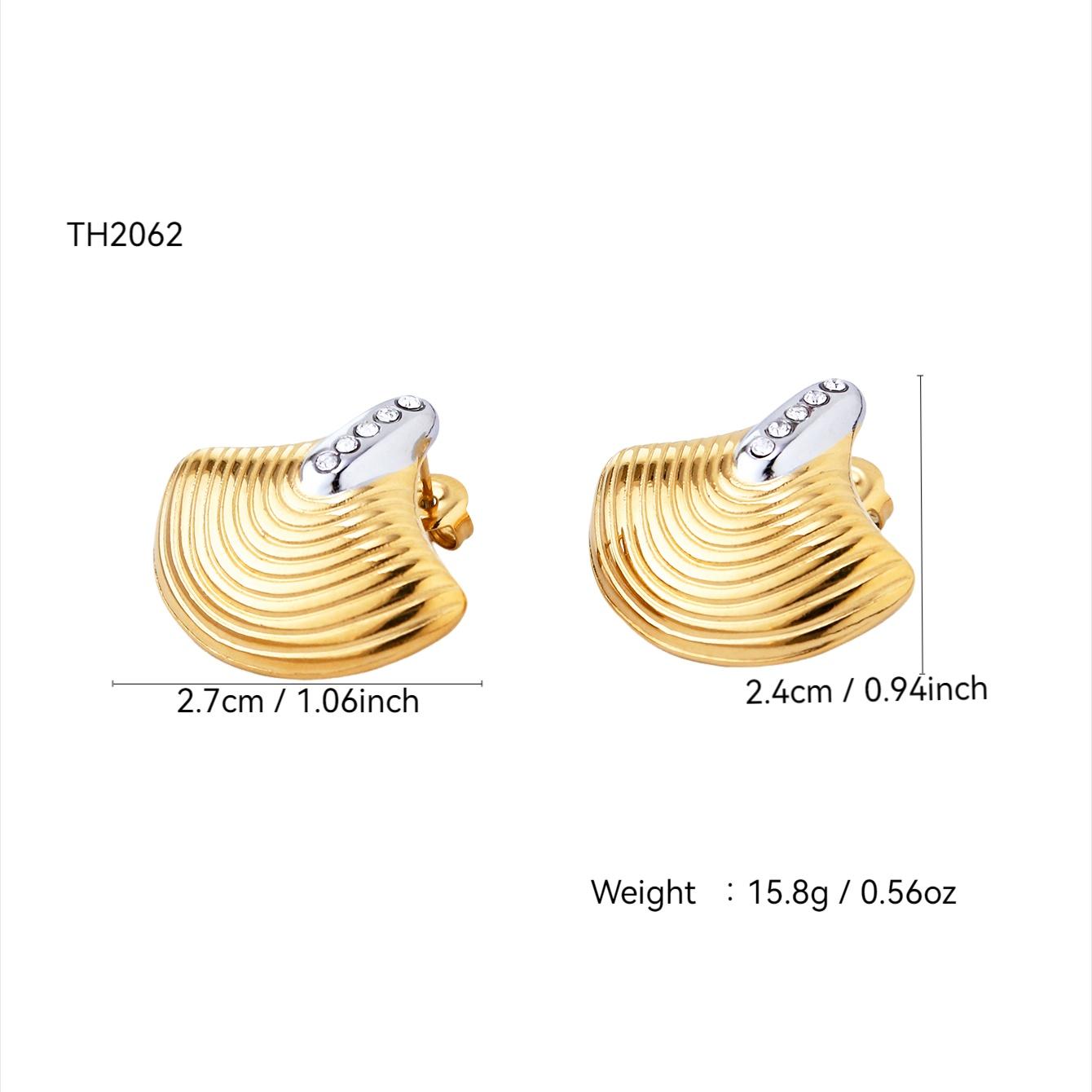 

Летняя пляжная коллекция Модные элегантные серьги-пусеты в богемном стиле из нержавеющей стали с покрытием из 18-каратного золота и бриллиантами в виде ракушек для женщин