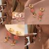 Fashionable Gold Chain Tassel Earrings With Natural Stone For Ladies