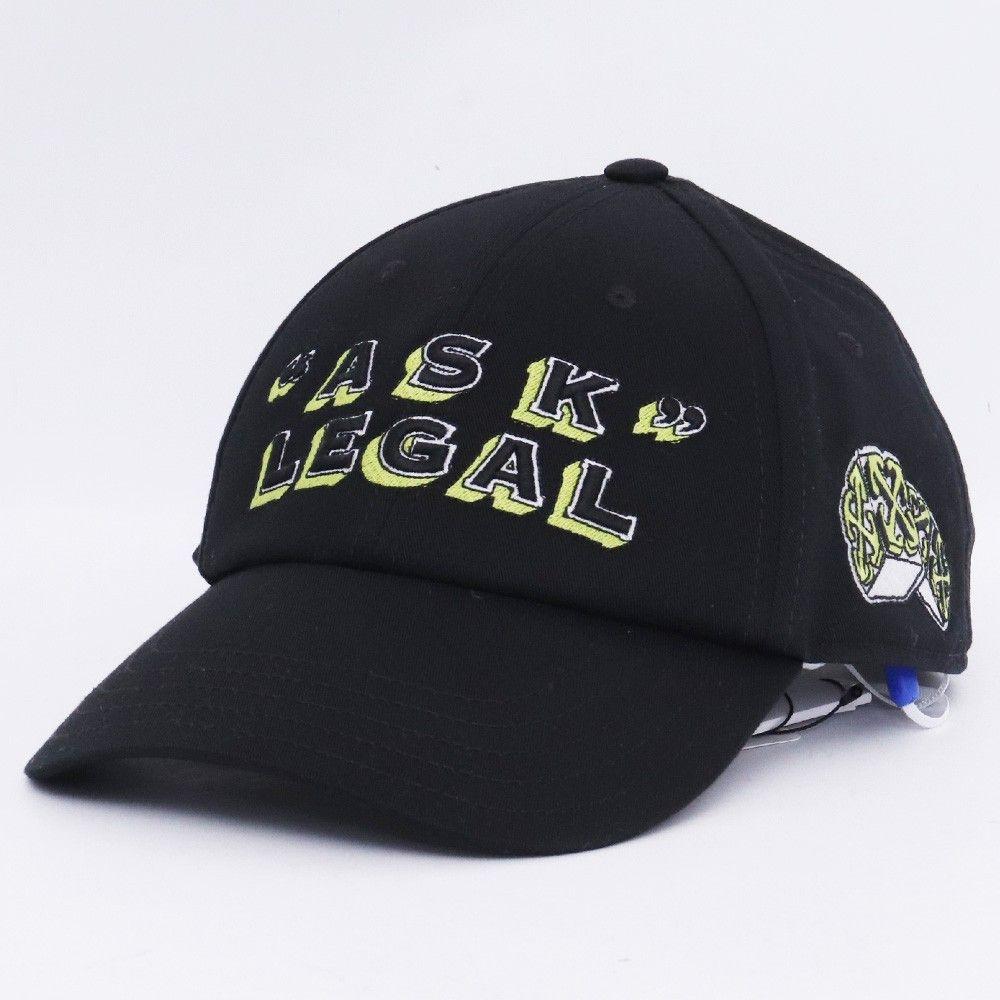 Used Unused OFF-WHITE Ask Label Baseball Cap L size Black OMLB069W24FAB001