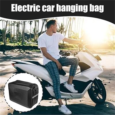 Bolsa Traseira para Bicicleta Elétrica, Bolso de Armazenamento com Encosto de Grande Capacidade para Capacete e Equipamentos, Bolsa para Banco de Motocicleta com Organizador