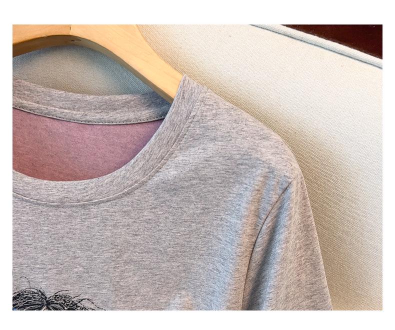 Plus Size Cartoon Print Round Neck T-shirt - Women’s Summer 2025 Fashion, Loose Fit, Short Sleeve, Versatile Style
