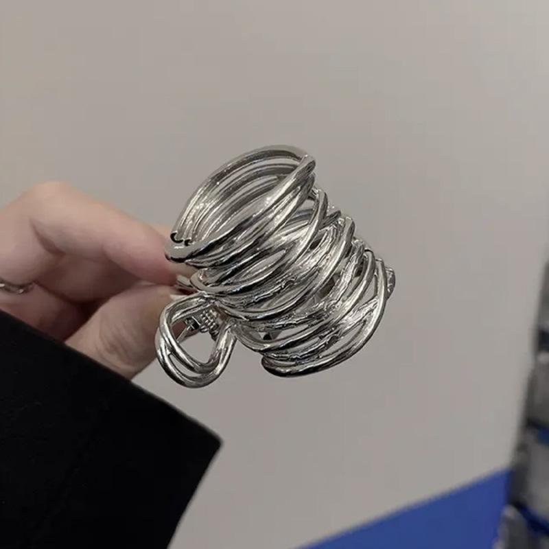 

Полый Металлический Фиксированный Артефакт Зажим Для Волос Зажим с Характером Крутой Стиль Высококлассное Ощущение Женский Зажим для Высокого Хвоста серебряный