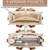 15-Pocket Large Crossbody Tote Bag with Laptop Compartment, Zipper Closure & 15-Pocket Organizati - Heavy-Duty Nyl Bookbag