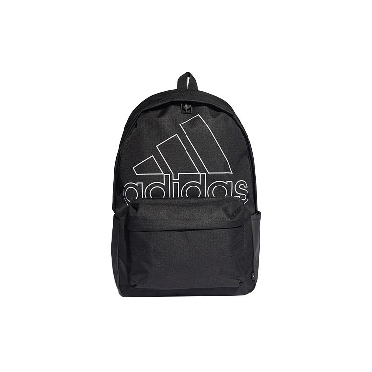 Adidas Large Logo Print Sports Student Polyester Backpack Unisex Backpack Black HC4759 Black