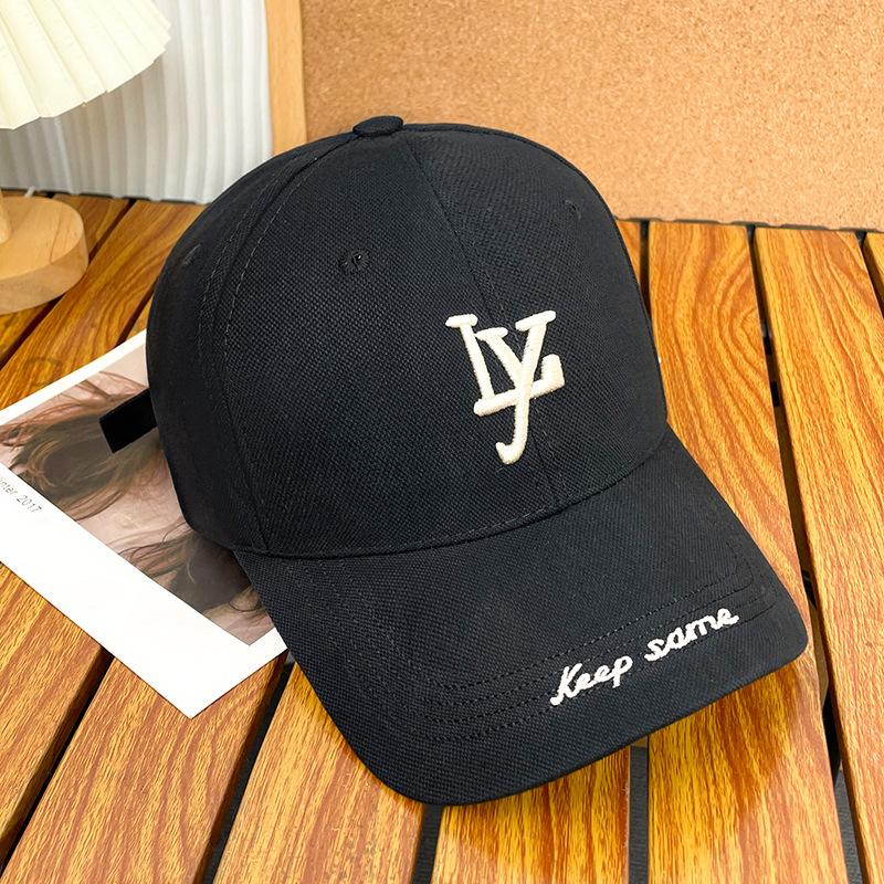

New semi-hard top cap, fashionable and simple letter hat, women s big head circumference, versatile face, personalized small baseball cap 56-65cm