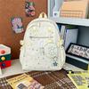 Cute Star Print Backpack with Multiple Pockets and Front Zip Compartment for School and Daily Use