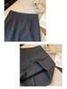 Women's High Waist Gray Plaid A-Line Wool Skirt - Petite, Anti-Exposure, Autumn/Winter Style