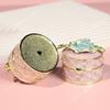 Enamel Rose Flower Jewelry Box, Alloy Light Luxury Ring Holder, Fashion Handicraft Storage Box for Earrings & Necklaces