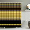 Modern Bathroom Decor Shower Curtain with Golden Stripes 3D Printed Waterproof Fabric Customizable Size for Home Bathing Room De