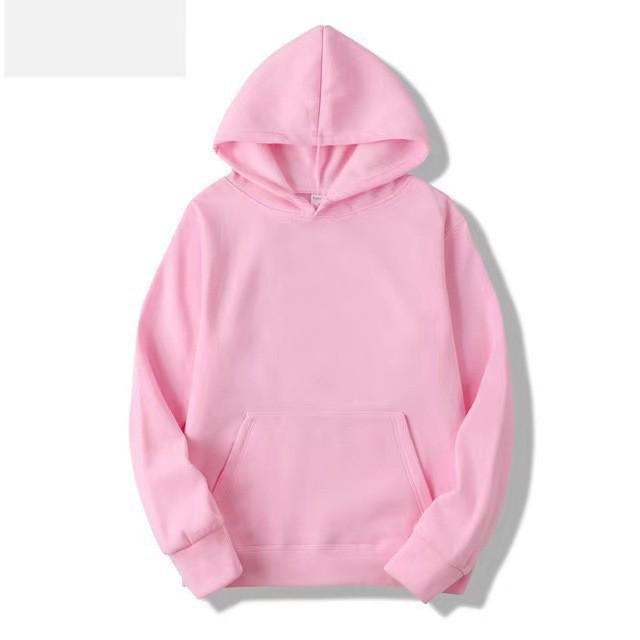 Unisex Solid Color 220g Fabric Hooded Sweatshirt - European Size, Loose Fit, Trendy Casual Hoodie.
