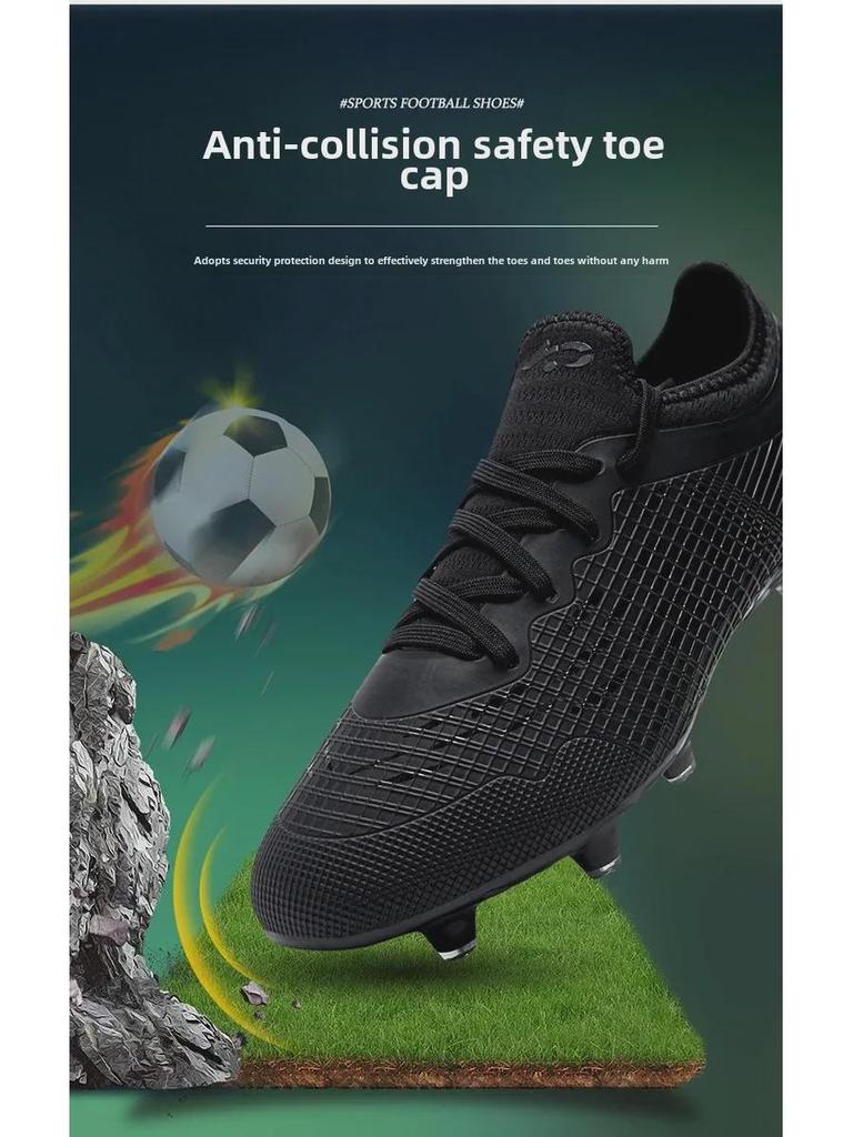 Unisex Non-Slip Black TF Soccer Shoes - Inspired by Ronaldo & Messi for Teens & Adults