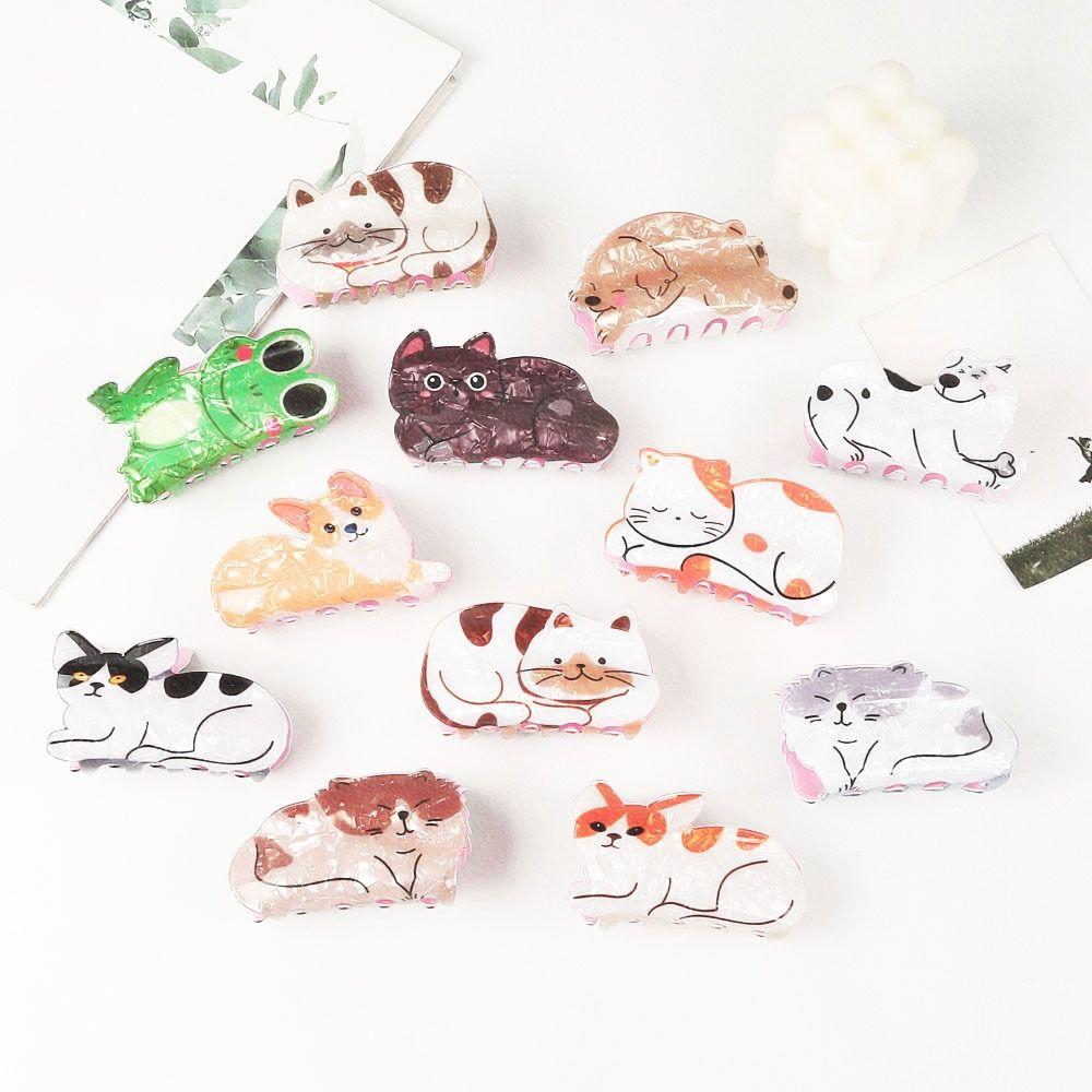 Dog Animal Shark Clip Cartoon Acrylic Animal Hair Clip Cute Cat Hair Claw  Female/Girls