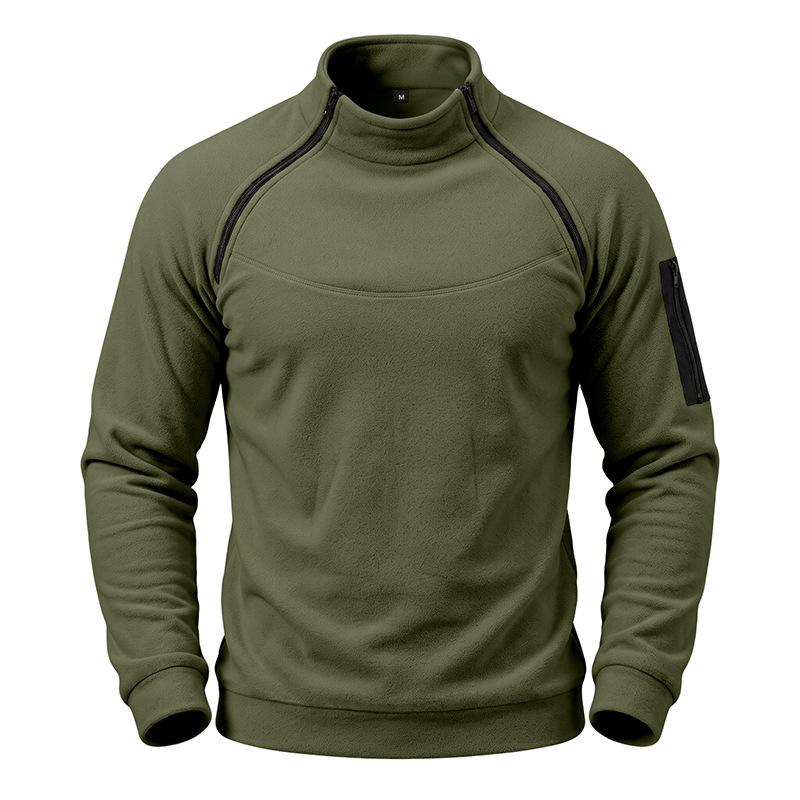 Men S Fleece Pullover Sweatshirt Long Sleeve Casual Stand Collar