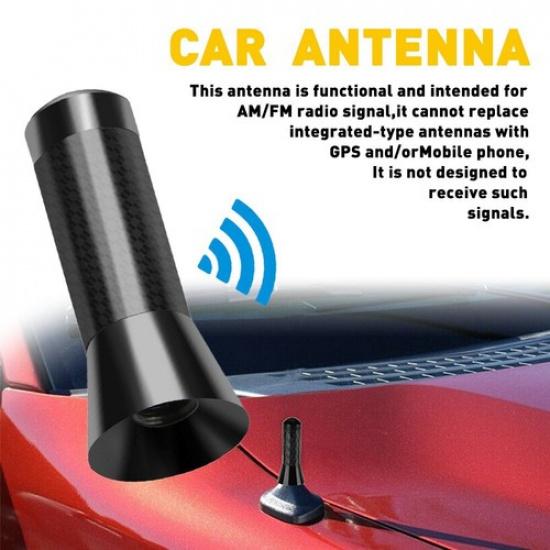 Screw 14 Inches Car Antenna Carbon Fiber Radio FM Antena Black Kit For Car EOA