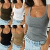 Damen Geripptes Tanktop Ärmelloses Cami Weste Premium Komfort Basic Bluse Freizeitkleidung