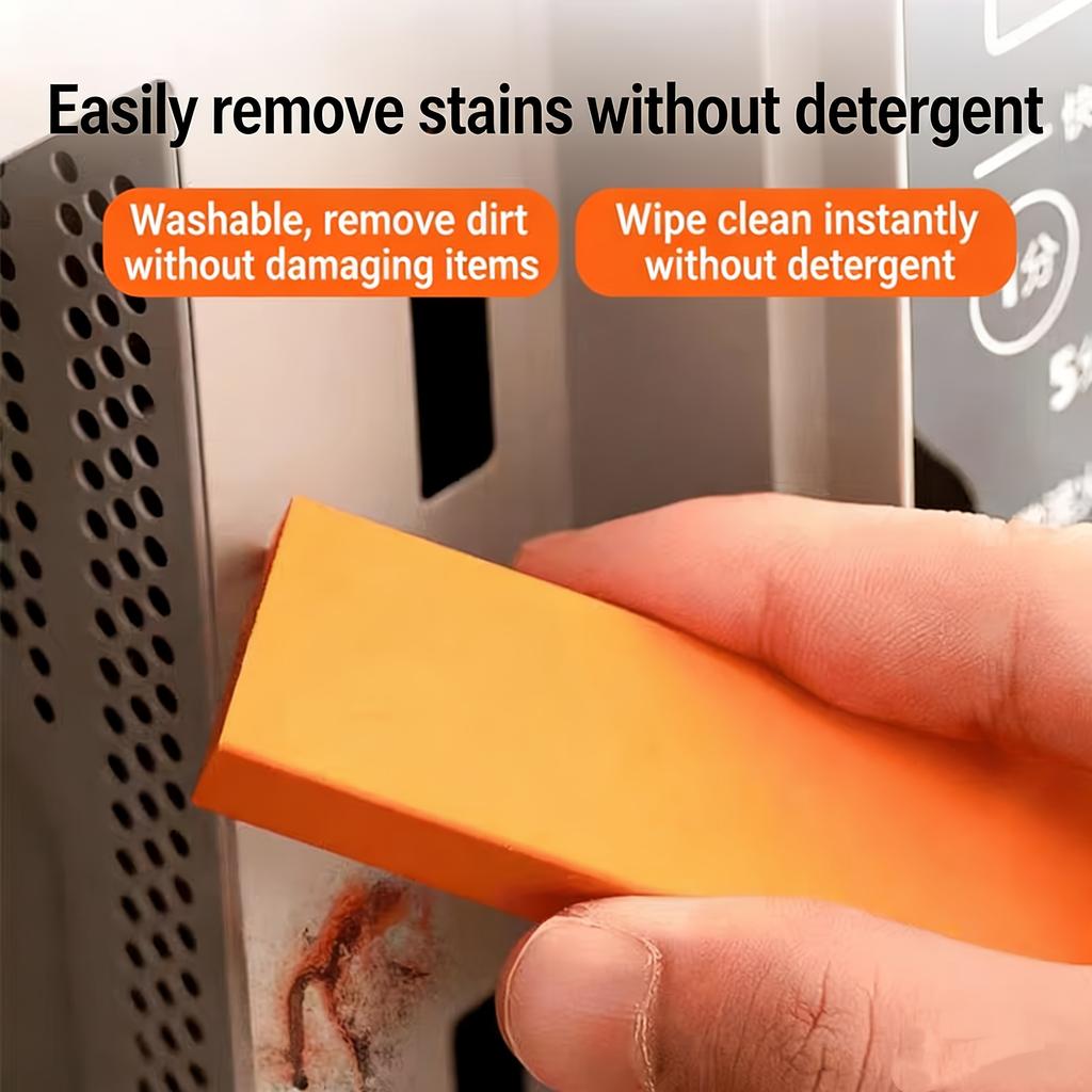 3PCS Magic Cleaning Erasers, Safe Scrubbing Tools for Stain Rust Removal, Bathroom Glass Kitchen Pots Cleaner Pad