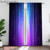2Pcs Galaxy Star Space Blackout Curtains Blue Purple Cosmic Polyester Curtains For Living Spaces Machine Washable
