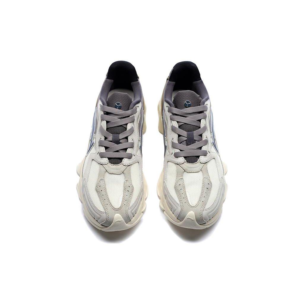 Li-Ning 1990 Comfortable Versatile Shock Absorbing Non-Slip Wear-Resistant Low-Top Casual Shoes Men Casual Shoes White Gray ALJS033-3