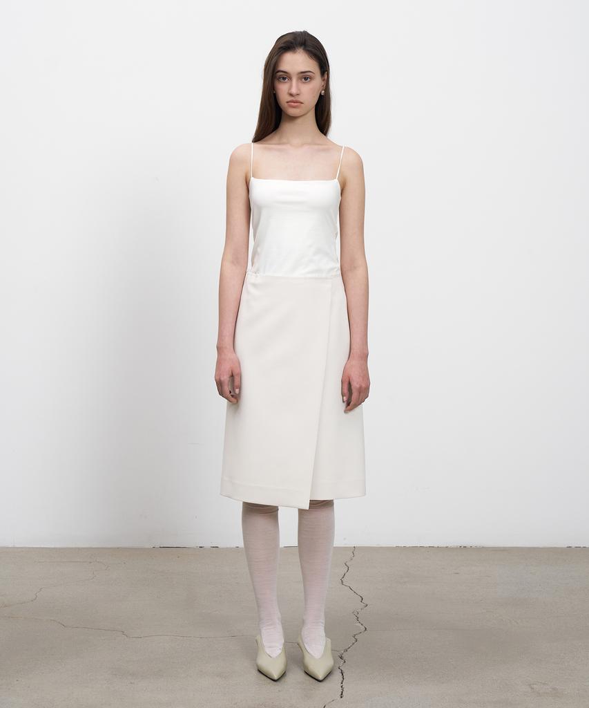 Rene J Unbalanced Slit Wrap Skirt