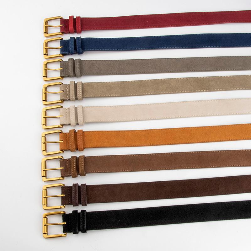 All-match Matte Belt for Women's Pin Buckle High-end Sense with Pants Decorative Leather Belt for Women