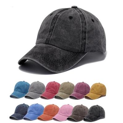 Retro Washed Cotton Baseball Cap with Large Brim