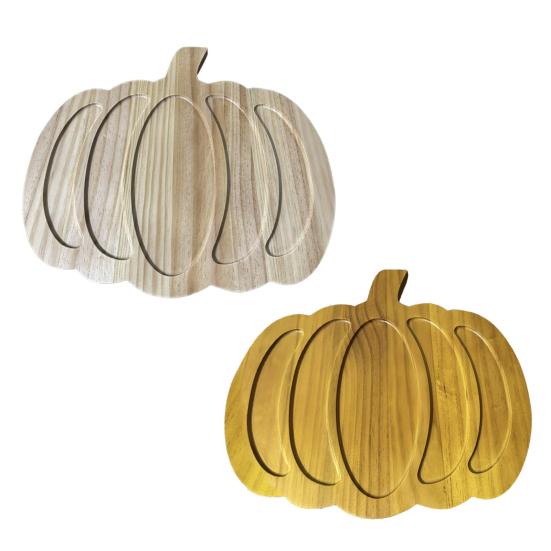 Pumpkin Charcuterie Board Wooden Pumpkin Dish Platter Fall Harvest Thanksgiving Serving Tray for Snacks Fruits Meat Cheese