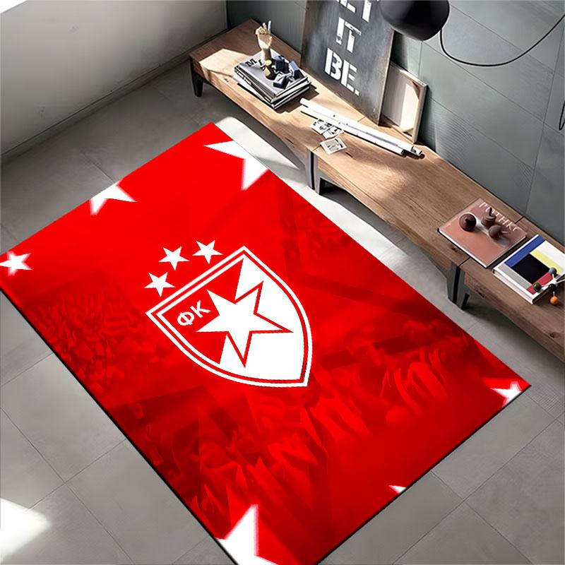 Red Star Emblem Design Carpet suitable as a non-slip mat for the living room or bedroom sofa
