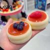 Gâteau à Stimulation Jouets Tactiles Fruit Soufflé Jouet à Presser pour Soulager le Stress, Faux Dessert à Montée Lente Jouet Sensoriel Relaxant, Aliments Simulés Doux