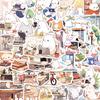 10/30/50pcs Kawaii Animal Stickers Mix Cat Cartoon Graffiti Decals DIY Guitar Luggage Scrapbook Waterproof Aesthetic Sticker