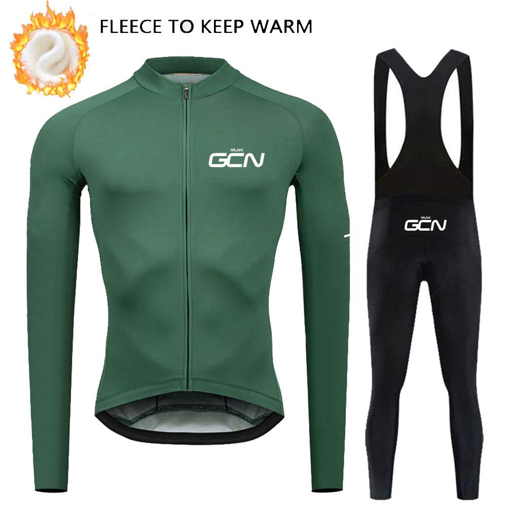 Winter Cycling Clothing 2026 Men's Long Sleeves Cycling Jersey Set Winter Thermal Fleece Road Bike Cycling Clothing