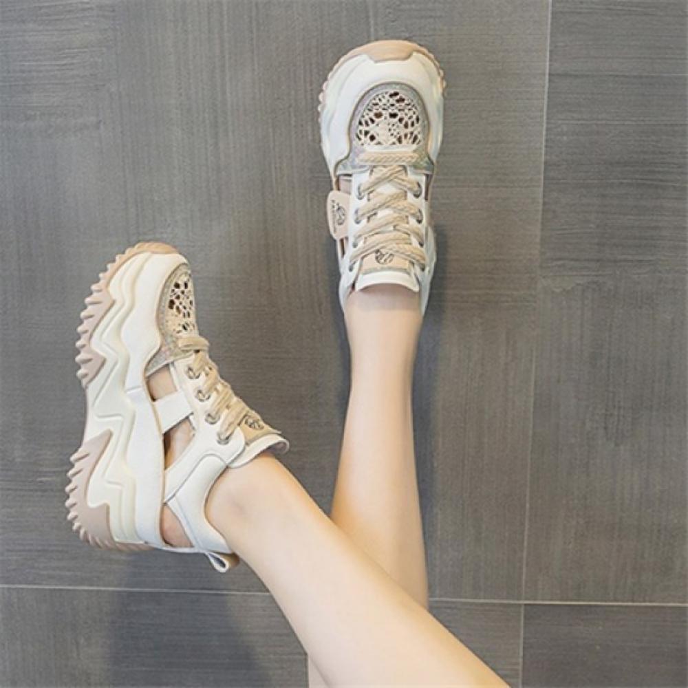 New Arrivals Open Run Women Height Increasing Lace Up Sneakers
