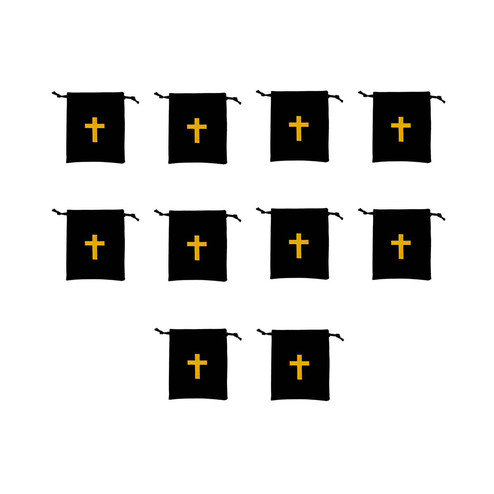 

10 шт. Бархатные мешочки для розария Бархатные мешочки на кулиске с дизайном креста Бархатные мешочки для розария для любителей украшений и путешественников S