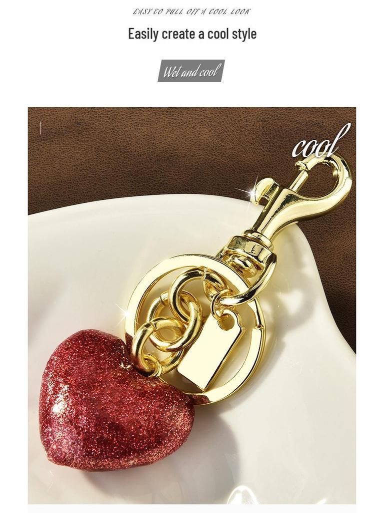 Europäisch-amerikanischer Herz-Schlüsselanhänger, Herzanhänger, Liebes-Taschenanhänger & Auto-Accessoire für Damen