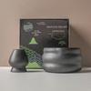 New Ceramic Matcha Bowl with Pouring Spout Reusable Matcha Whisk Holder Textured Matcha Making Kit Tea Lovers