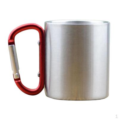 Tazze da caffè da campeggio da 10 once - portatili - con gancio in metallo - da viaggio - per tè e birra - infrangibili - per attività all'aperto