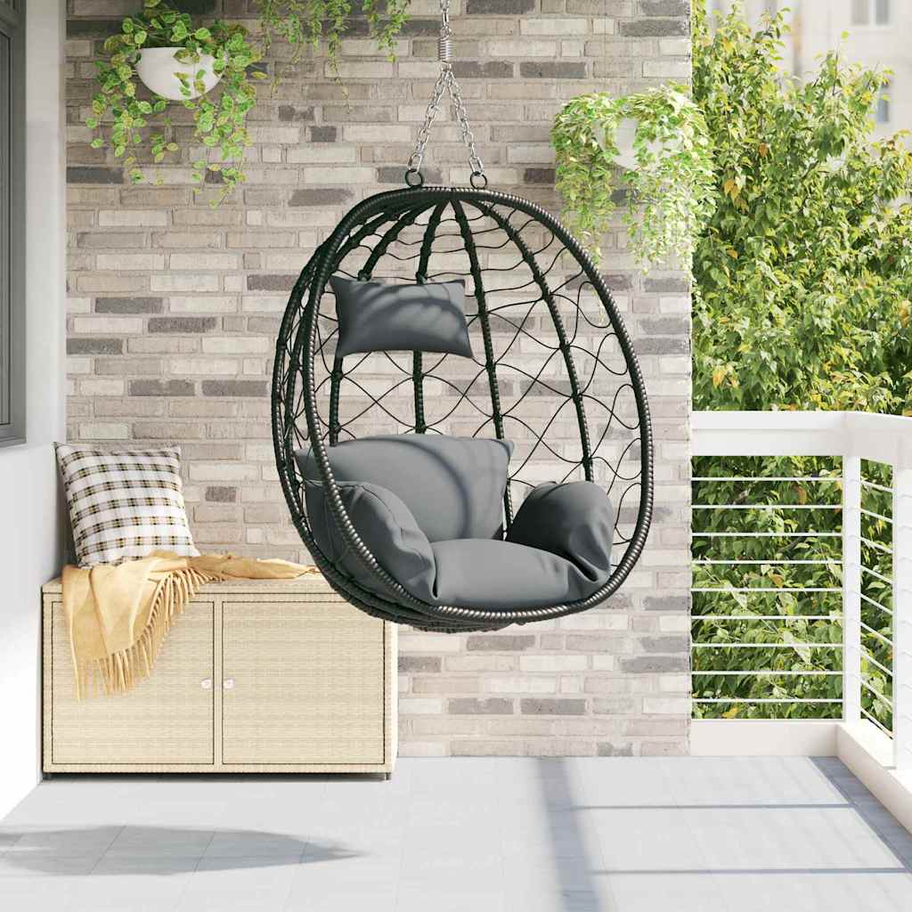 Hängesessel Anthrazit 91,5 x 54,5 x 107 cm Polyrattan