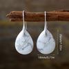 Natural Crystal Stone Water Drop-shaped Ear Hook Earrings for Women Girls Agate Stone Reiki Healing Earrings Hook Earrings 1Pair