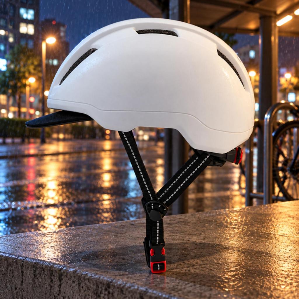 Traveler Bike Helmet ShockAbsorbing with Visor Comfortable for City Commuters,