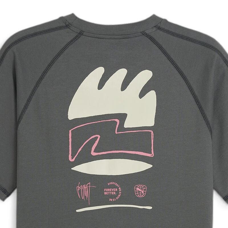 Puma Solid Color Round Neck Casual Short Sleeve Drop Shoulder T-Shirt Men T-Shirts Black 626098-80