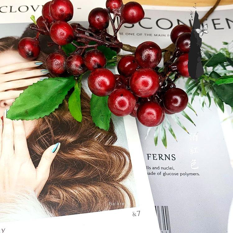 5PCS 24CM Foam Artificial Flowers California Berries Blueberry Fruit Small Fake Flower Home Decorative Party Wedding Blue Decor