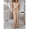 Casual Vacation Solid Color Vest Wide-leg Trousers Set